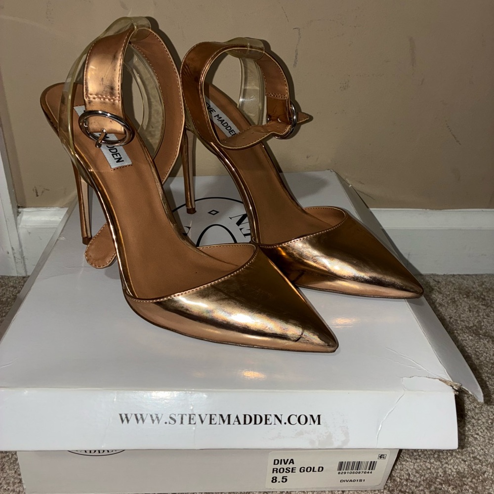 Steve Madden Metallic Rose Gold Stilettos